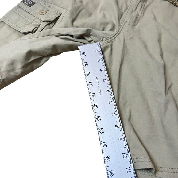 Lee Shorts Mens 32 Khaki Tan Dungarees Belted Wyoming Cargo Outdoor RN 130273 - Picture 6 of 12